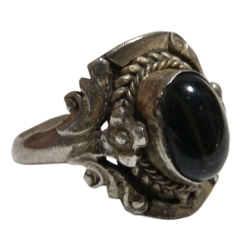 アジアン雑貨 天然石シルバーアクセサリー BR-6 ブラックスターリング