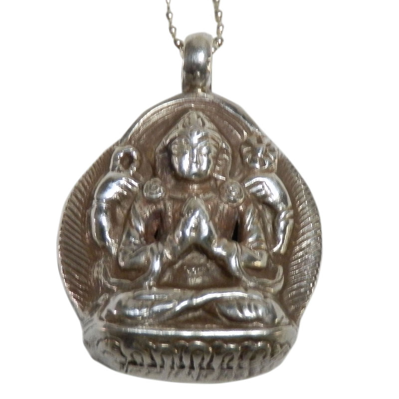 アジアン雑貨 ネパール仏具 シルバーアクセサリー BN-13 ブッタネックレス(チャングラレーシー)