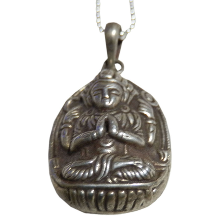 アジアン雑貨 ネパール仏具 シルバーアクセサリー BN-19 ブッタネックレス(チャングラレーシー)