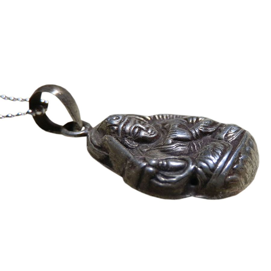 アジアン雑貨 ネパール仏具 シルバーアクセサリー BN-20 ブッタネックレス マンジュシュリー(文殊菩薩)