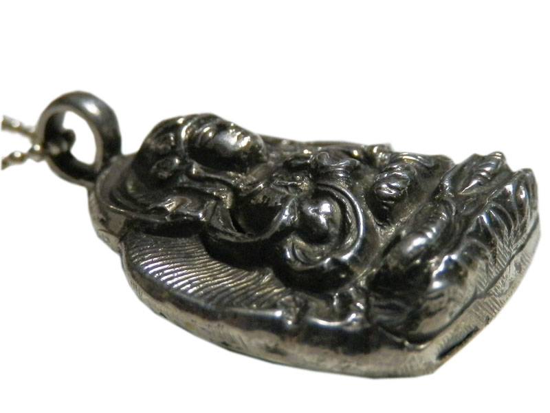 アジアン雑貨 ネパール仏具 シルバーアクセサリー BN-26 ブッタネックレス(ヴァジュラ・サットヴァ)
