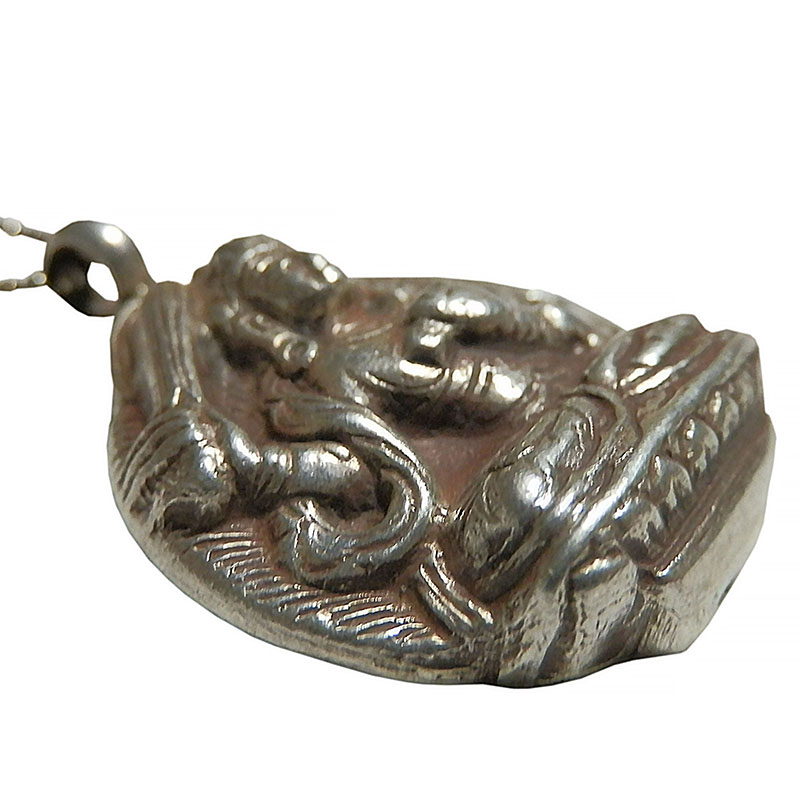 アジアン雑貨 ネパール仏具 シルバーアクセサリー BN-37 ブッタネックレス(マンジュシュリー)