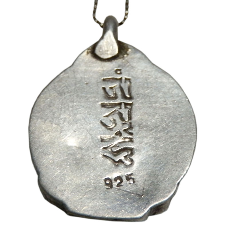 アジアン雑貨 ネパール仏具 シルバーアクセサリー BN-37 ブッタネックレス(マンジュシュリー)