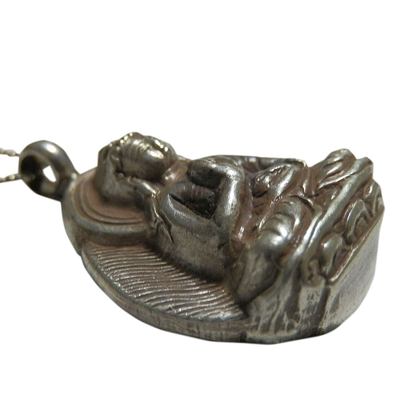 アジアン雑貨 ネパール仏具 シルバーアクセサリー BN-3 ブッタネックレス(不空成就如来)