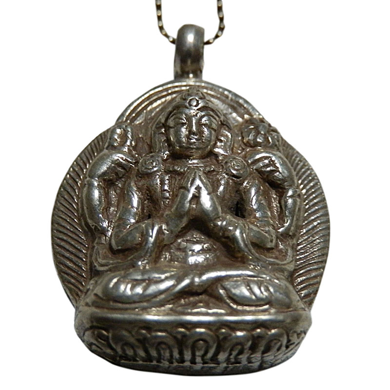 アジアン雑貨 ネパール仏具 シルバーアクセサリー BN-40 ブッタネックレス(チャングラレーシー)
