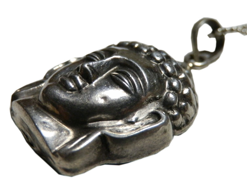 アジアン雑貨 ネパール仏具 シルバーアクセサリー BN-9 ブッタネックレス(ブッタヘッド)
