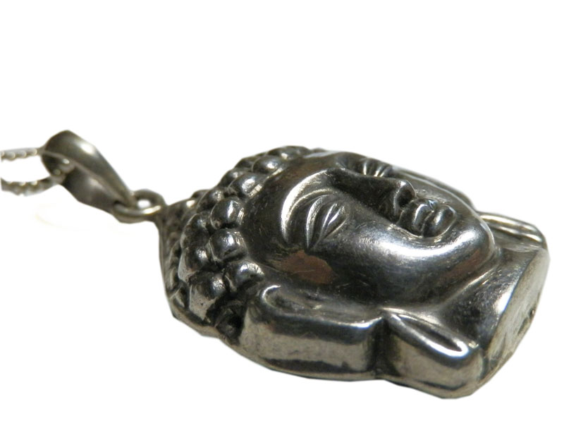 アジアン雑貨 ネパール仏具 シルバーアクセサリー BN-9 ブッタネックレス(ブッタヘッド)