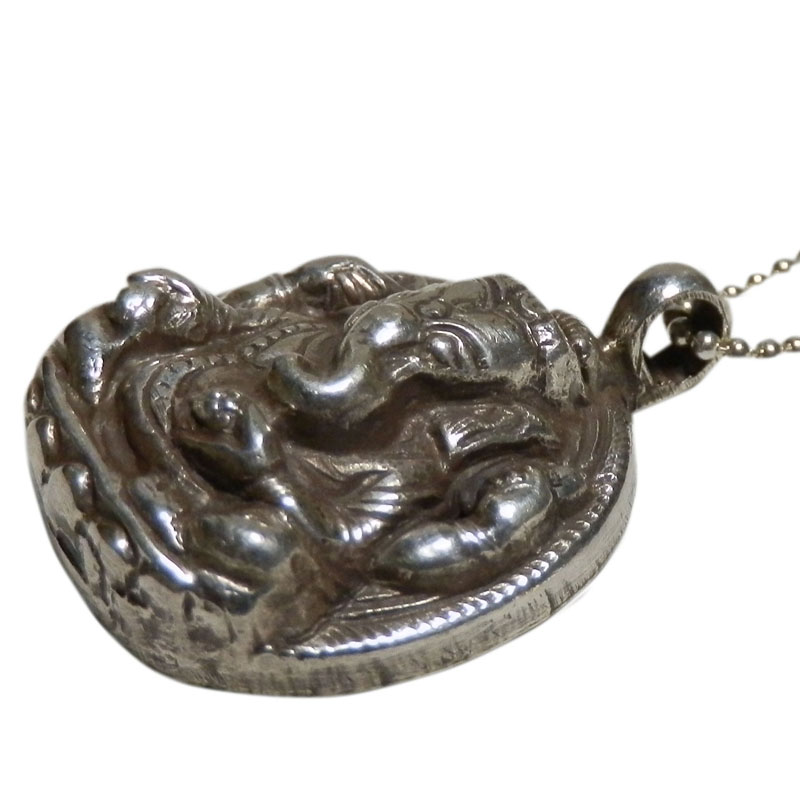 アジアン雑貨 ネパール仏具 シルバーアクセサリー GA-7 ガネーシャネックレス