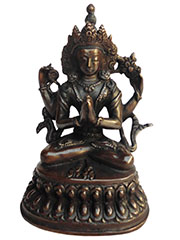 アジアン雑貨　BS-47 ネパール仏像　六字咒観音菩薩像
