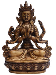 アジアン雑貨　BTS-46　ネパール仏像 六字咒観音菩薩(チャングラ・レーシー)