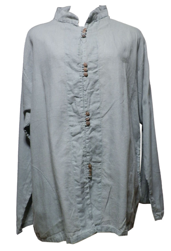 アジアン衣料 MJ-9 コットン・無地前開きブラウス