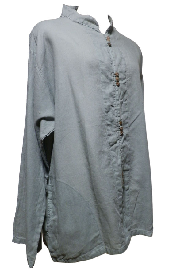 アジアン衣料 MJ-9 コットン・無地前開きブラウス