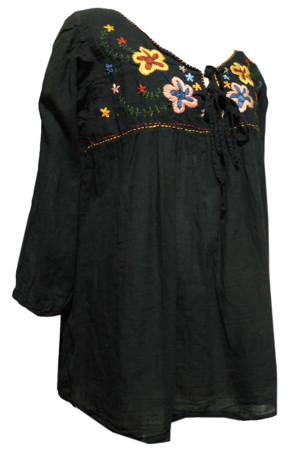 アジアン衣料 RSB-15 コットン・リボン刺繍ブラウス