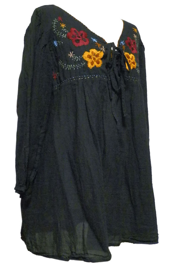アジアン衣料 RSB-2 コットン・リボン刺繍ブラウス