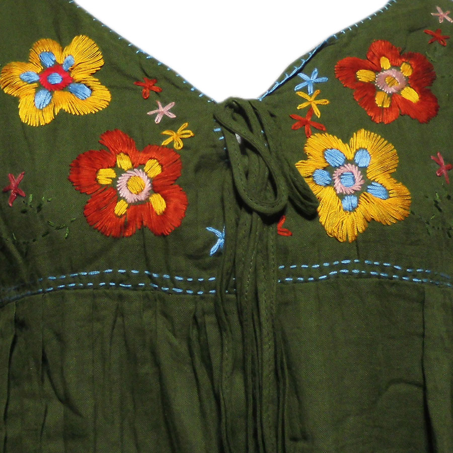 アジアン衣料 RSB-4 コットン・リボン刺繍ブラウス