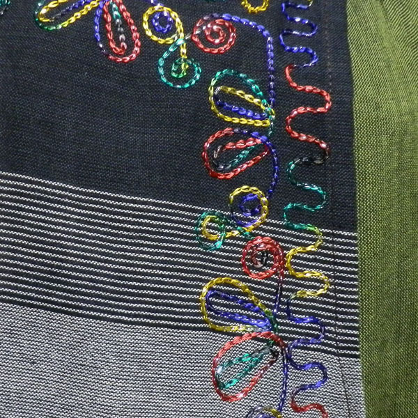 アジアン衣料 NL-5 ネパール・コットン・刺繍ラップブラウス