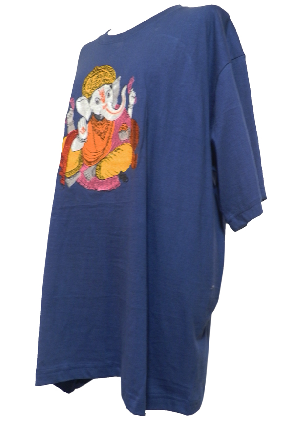 アジアン衣料 NTN-1 ネパール・コットン・刺繍Tシャツ
