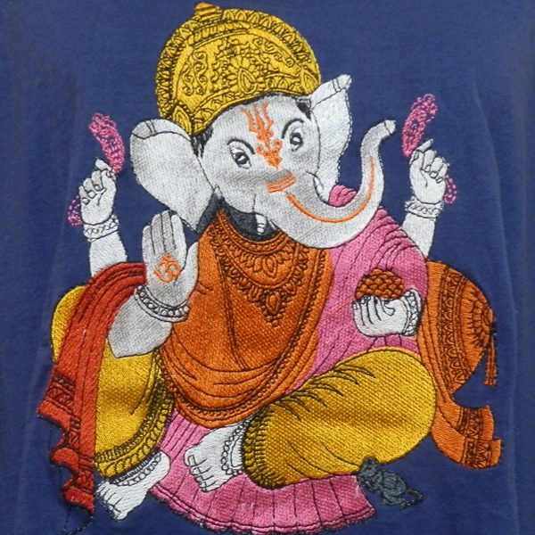 アジアン衣料 NTN-1 ネパール・コットン・刺繍Tシャツ