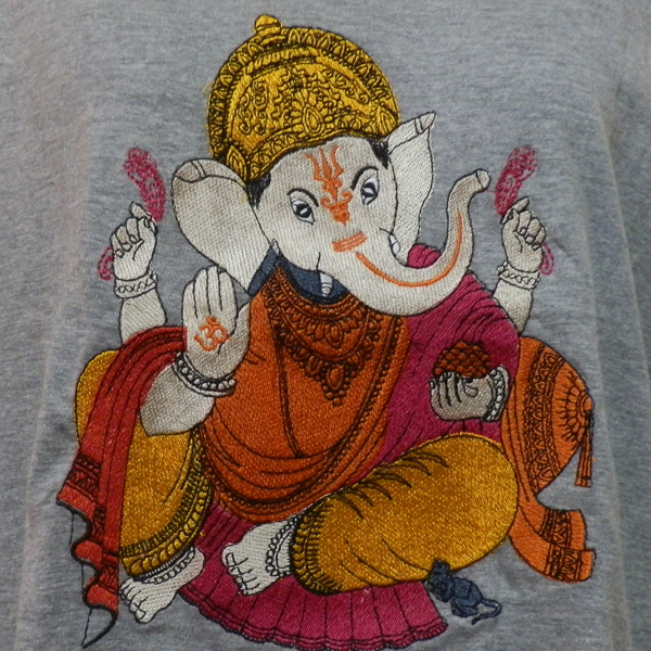 アジアン衣料 NTN-2 ネパール・コットン・刺繍Tシャツ