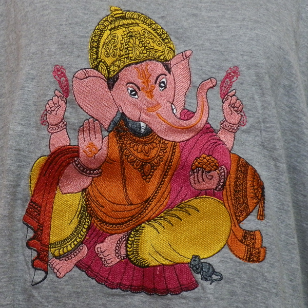 アジアン衣料 NTN-3 ネパール・コットン・刺繍Tシャツ