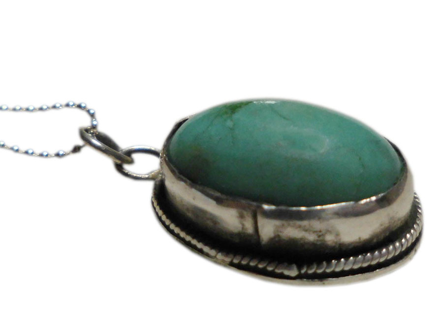 アジアン雑貨 天然石シルバーアクセサリー PT-13 トルコ石・プチネックレス