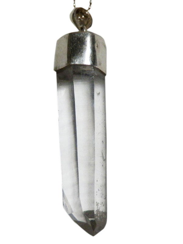 アジアン雑貨 天然石シルバーアクセサリー QUN-23 水晶(クオーツ)・プチネックレス