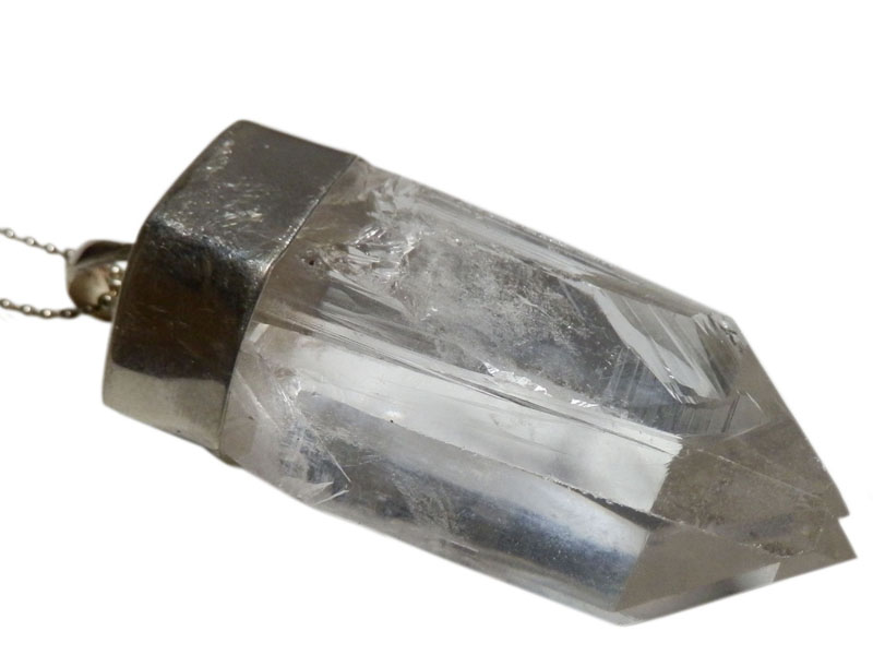 アジアン雑貨 天然石シルバーアクセサリー QUN-3 水晶(クオーツ)・プチネックレス