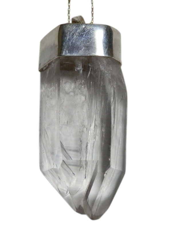 アジアン雑貨 天然石シルバーアクセサリー QUN-3 水晶(クオーツ)・プチネックレス