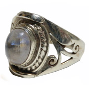 天然石シルバーアクセサリー RN-6 レインボームーンストーン・リング