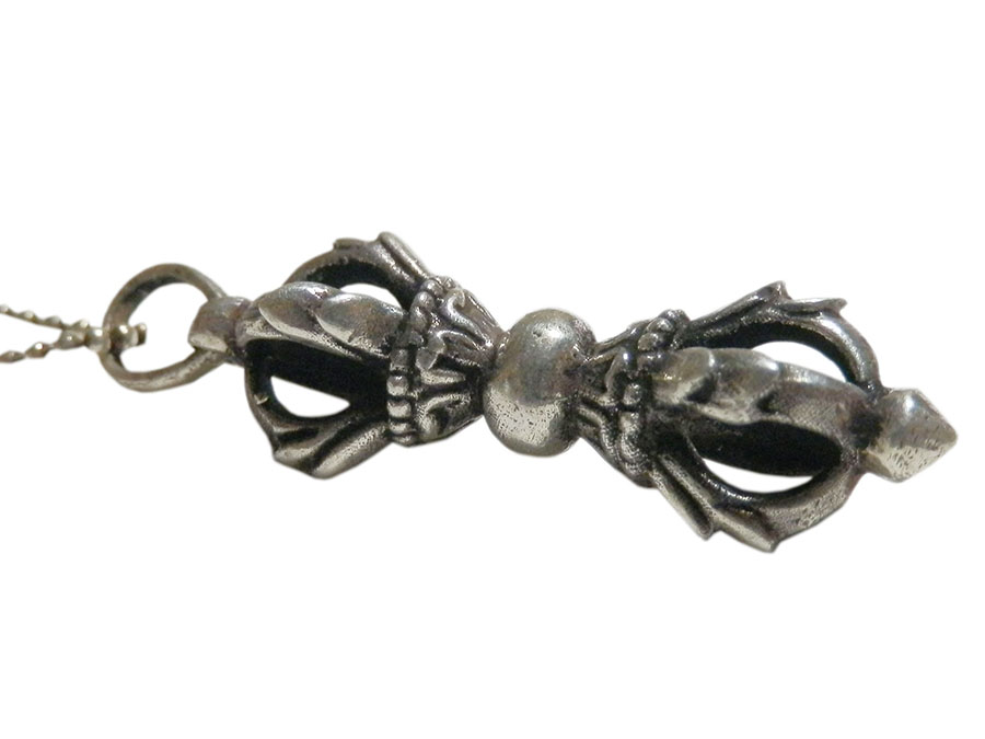 アジアン雑貨 ネパール仏具 シルバーアクセサリー DO-10 お守りネックレス(ドルジェ)