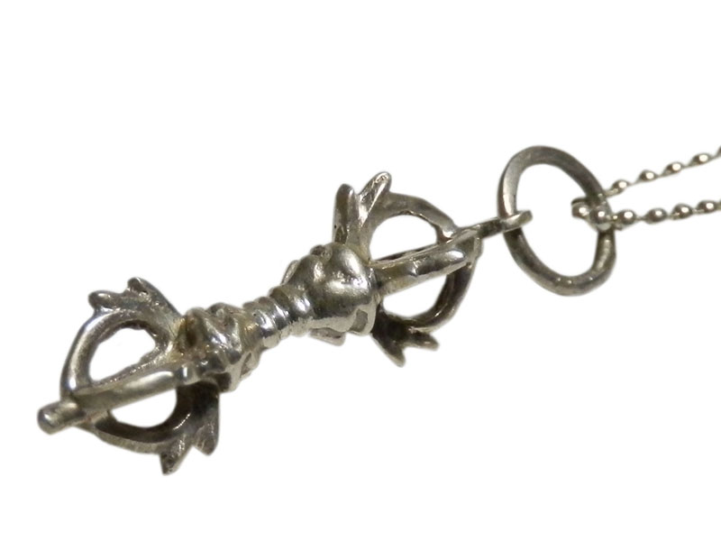 アジアン雑貨 ネパール仏具 シルバーアクセサリー DO-2 お守りネックレス(ドルジェ)