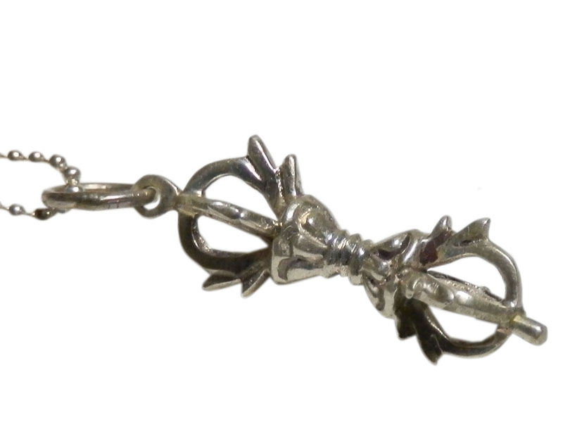 アジアン雑貨 ネパール仏具 シルバーアクセサリー DO-2 お守りネックレス(ドルジェ)