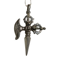 アジアン雑貨 ネパール仏具 シルバーアクセサリー KAR-3 お守りネックレス(カルカリ)