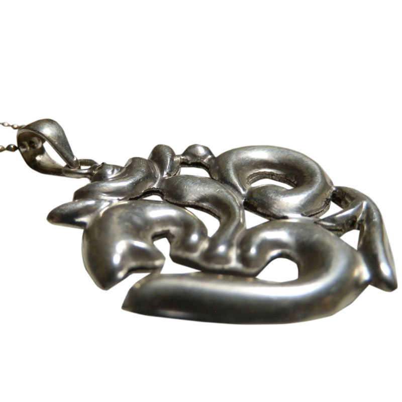 アジアン雑貨 ネパール仏具 シルバーアクセサリー OU-1 お守りネックレス(オーム・ネックレス)