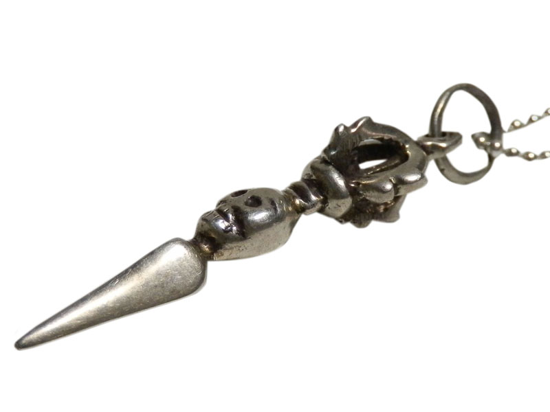 アジアン雑貨 ネパール仏具 シルバーアクセサリー PURU-3 お守りネックレス(プルパ)
