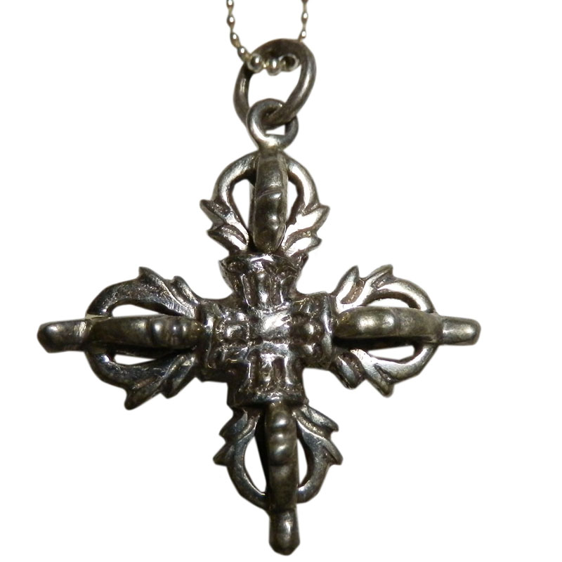 アジアン雑貨 ネパール仏具 シルバーアクセサリー WDO-2 お守りネックレス(ビッソヴァジュラ)