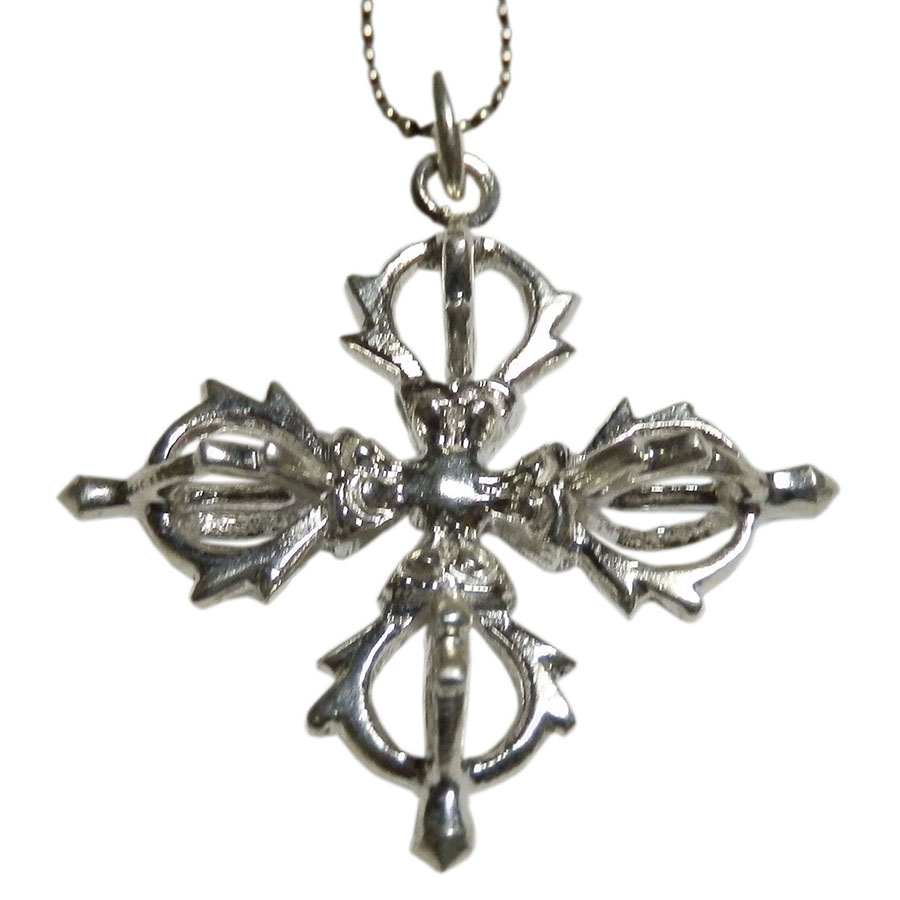 アジアン雑貨 ネパール仏具 シルバーアクセサリー WDO-6 お守りネックレス(ビッソヴァジュラ)