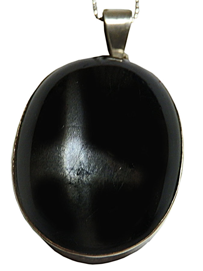 アジアン雑貨 天然石シルバーアクセサリー BLACK-1 ブラックスター・ネックレス