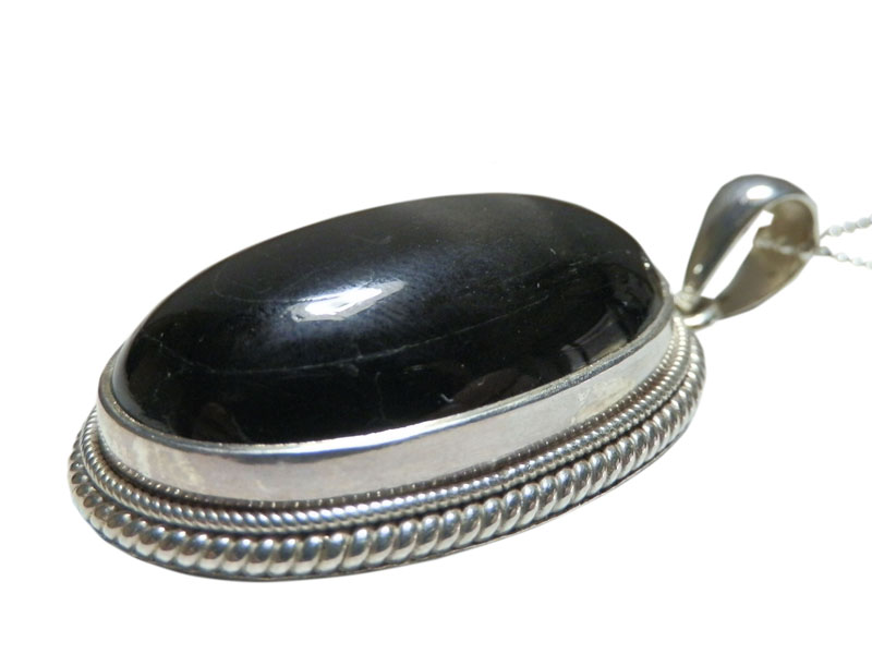 アジアン雑貨 天然石シルバーアクセサリー BLACK-2 ブラックスター・ネックレス