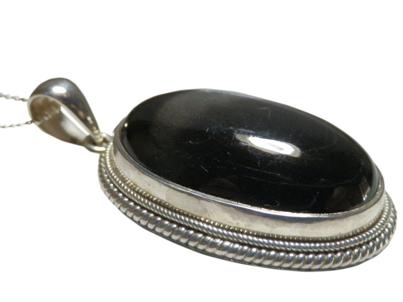 アジアン雑貨 天然石シルバーアクセサリー BLACK-2 ブラックスター・ネックレス