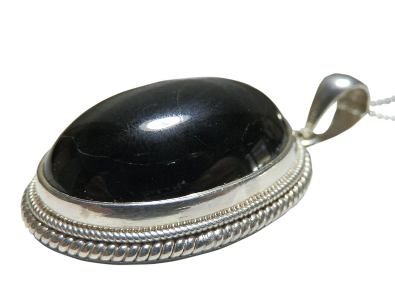 アジアン雑貨 天然石シルバーアクセサリー BLACK-3 ブラックスター・ネックレス