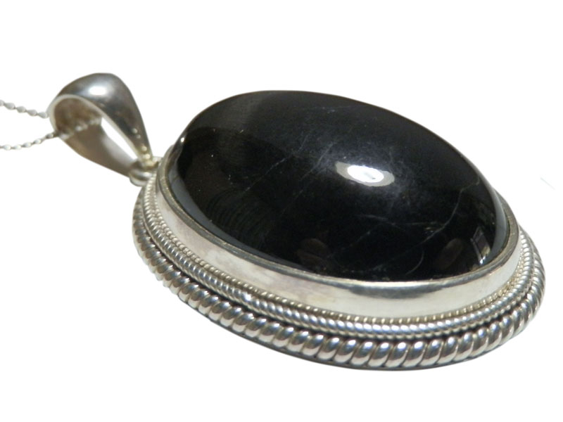 アジアン雑貨 天然石シルバーアクセサリー BLACK-3 ブラックスター・ネックレス