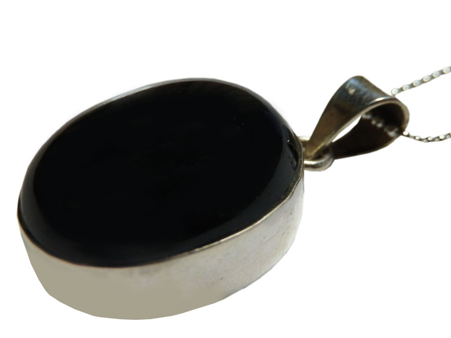 アジアン雑貨 天然石シルバーアクセサリー BLACK-5 ブラックスター・ネックレス
