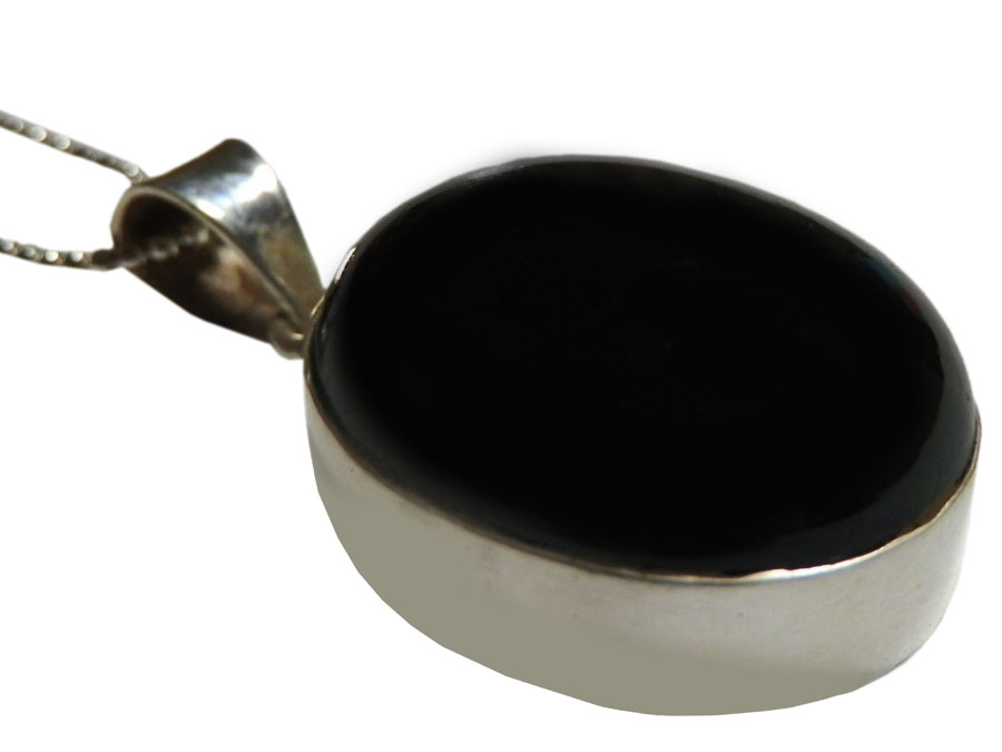 アジアン雑貨 天然石シルバーアクセサリー BLACK-5 ブラックスター・ネックレス