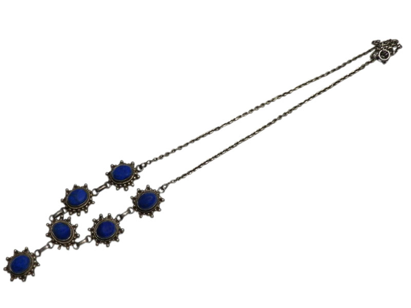 アジアン雑貨 天然石シルバーアクセサリー CHO-8 ラピスラズリ・チョーカー