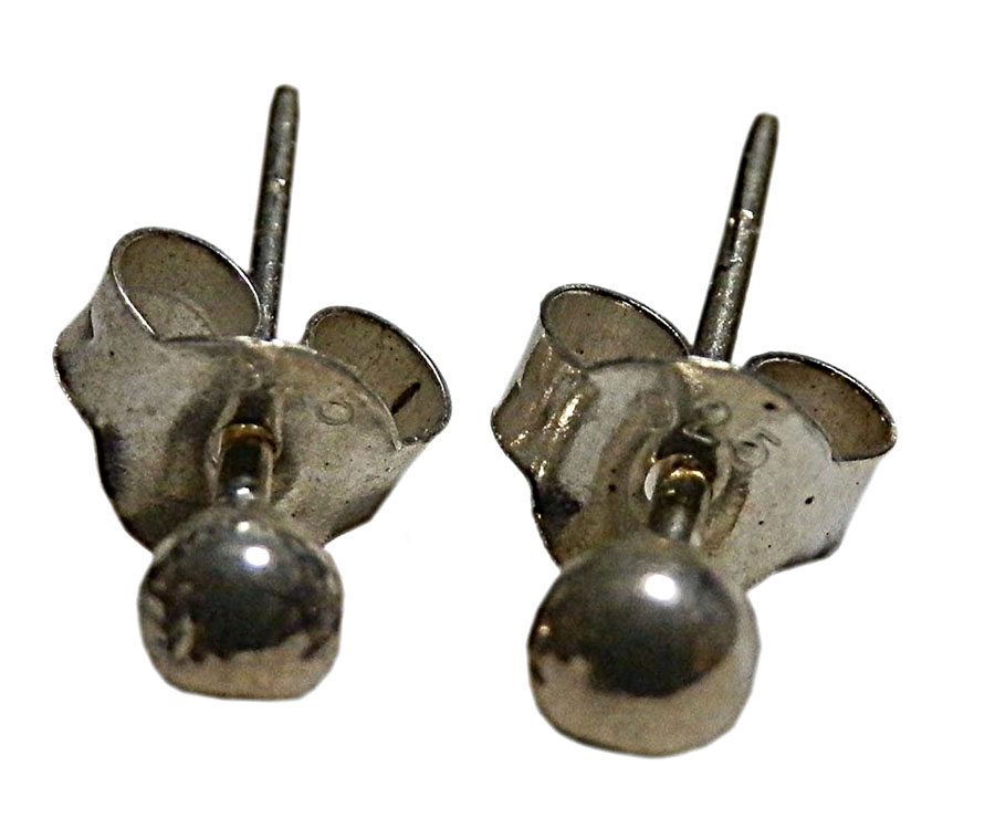 アジアン雑貨 シルバーアクセサリー KCP-20 シルバー・キャッチ付きピアス(中玉)