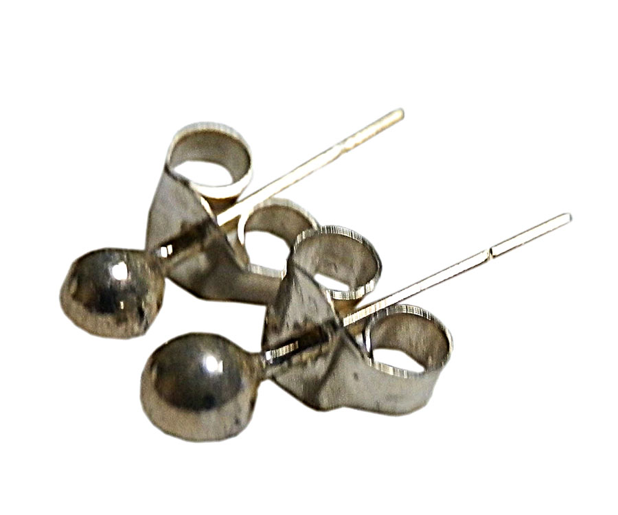 アジアン雑貨 シルバーアクセサリー KCP-20 シルバー・キャッチ付きピアス(中玉)