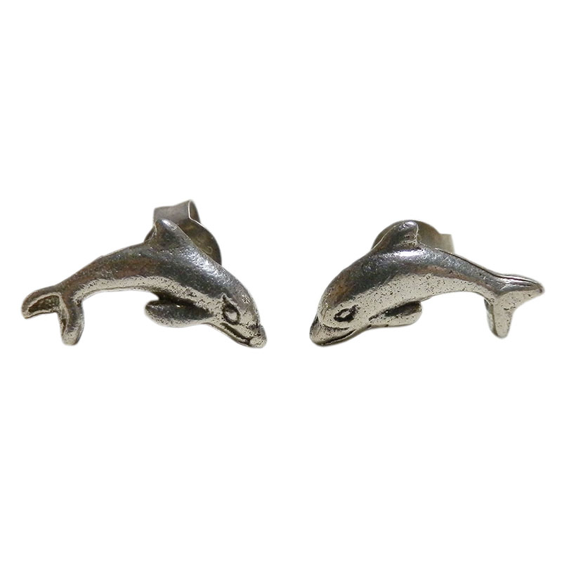 アジアン雑貨 シルバーアクセサリー KCP-22 シルバー・キャッチ付きピアス(イルカ)