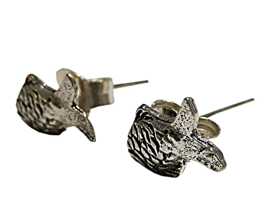 アジアン雑貨 シルバーアクセサリー KCP-26 シルバー・キャッチ付きピアス(さかな)