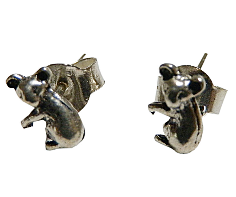 アジアン雑貨 シルバーアクセサリー KCP-28 シルバー・キャッチ付きピアス(小熊)